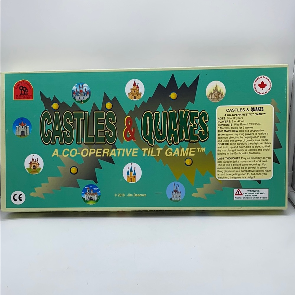 Castles & Quakes Co-Operative Tilt Board Game Family Pastimes